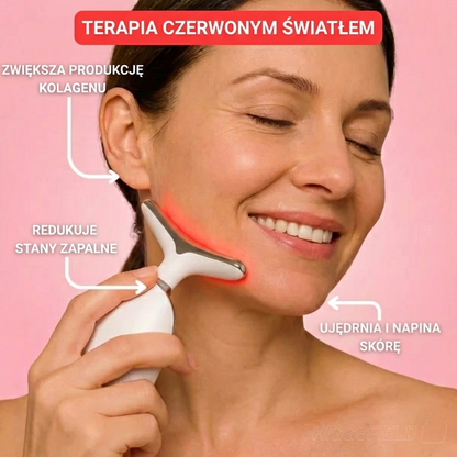 Urządzenie do Liftingu Twarzy z Czerwonym Światłem LED i Terapią EMS