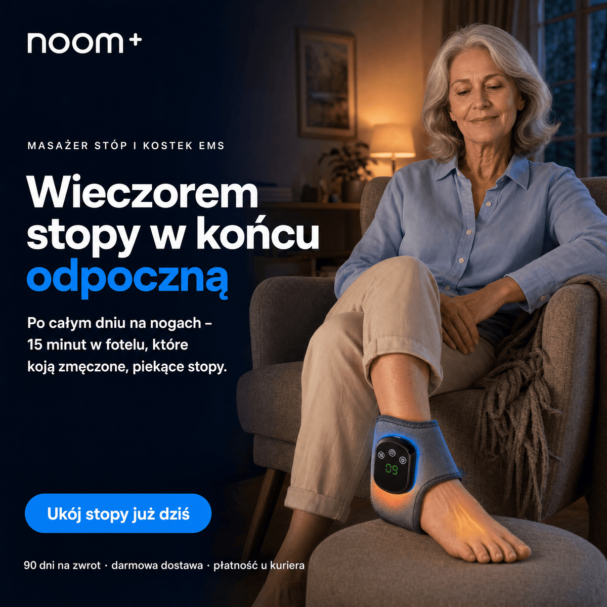 Urządzenie do Masażu Nóg NoomEMS z Cieplem i Wibracjami