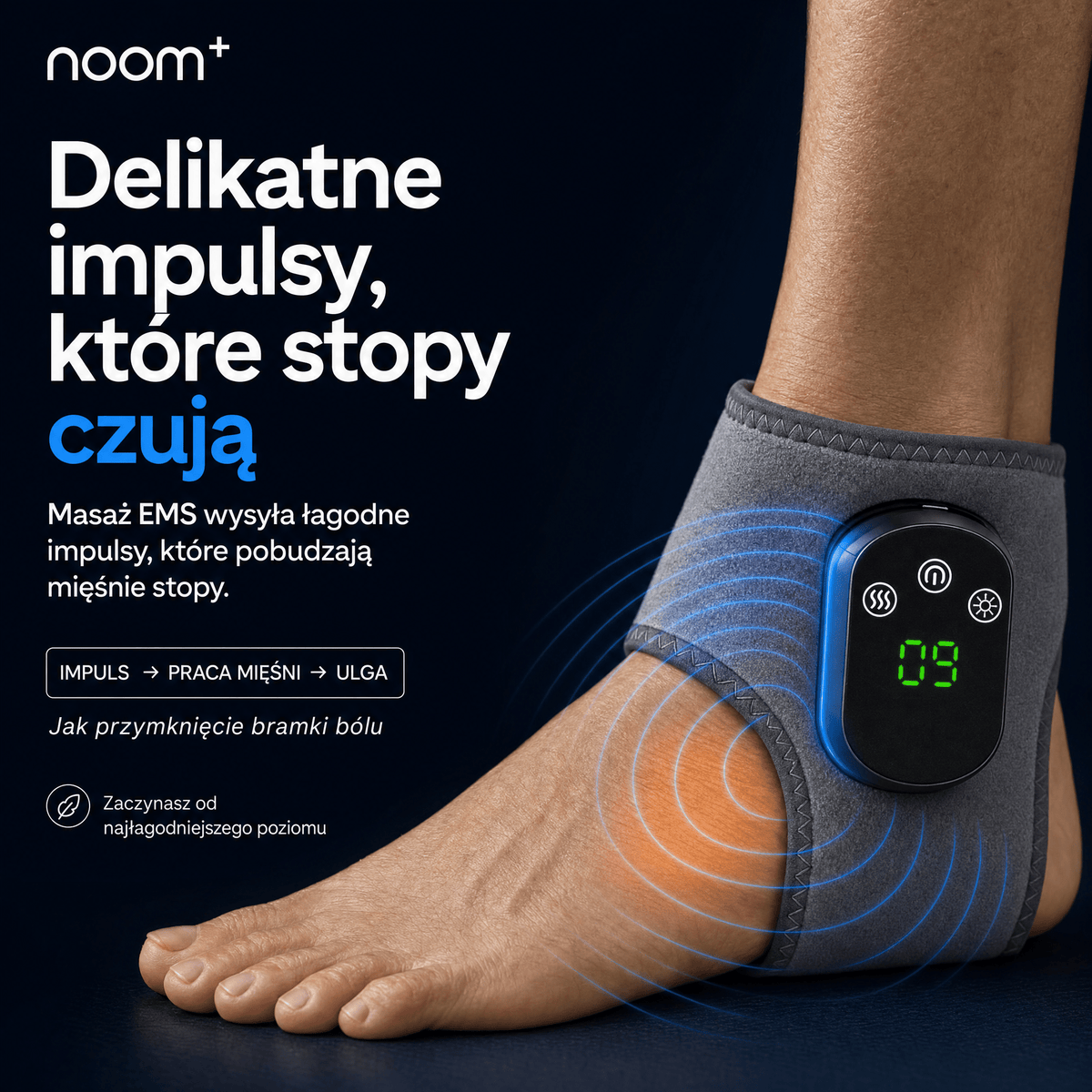 Urządzenie do Masażu Nóg NoomEMS z Cieplem i Wibracjami