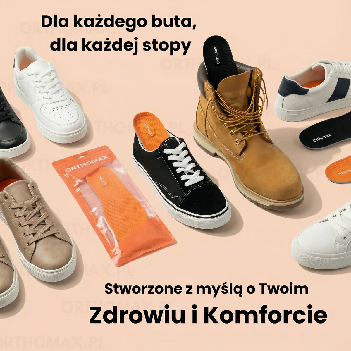Orthomax Opedyczne do Butów z Ergonomicznym Wsparciem | Komfort i Amortyzacja dla Zdrowia Stóp