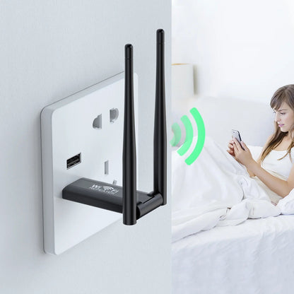 Wzmacniacz Wi-Fi 300 Mbps | Mocny Wzmacniacz Sygnału Wi-Fi z Zasilaniem USB | Stabilne Połączenie dla Domu