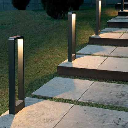 Zewnętrzna lampa naziemna LED z odporną na warunki atmosferyczne obudową aluminiową – nowoczesny, minimalistyczny design
