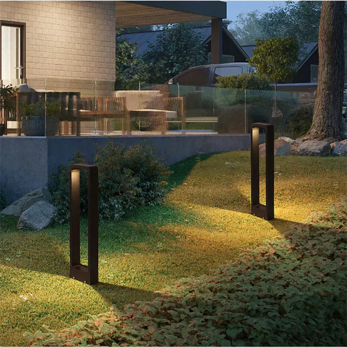 Zewnętrzna lampa naziemna LED z odporną na warunki atmosferyczne obudową aluminiową – nowoczesny, minimalistyczny design