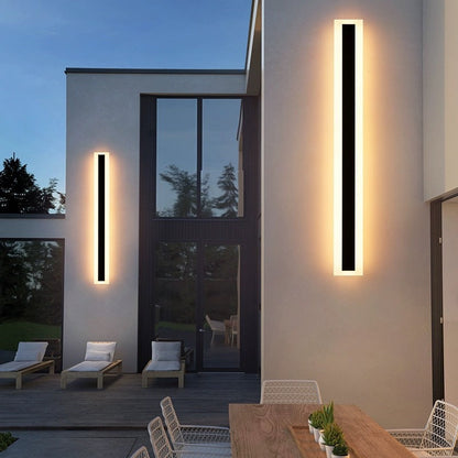 Zewnętrzna lampa ścienna z ciepłym białym światłem LED – minimalistyczny design z żelaza do oświetlenia zewnętrznego
