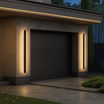 Zewnętrzna lampa ścienna z ciepłym białym światłem LED – minimalistyczny design z żelaza do oświetlenia zewnętrznego