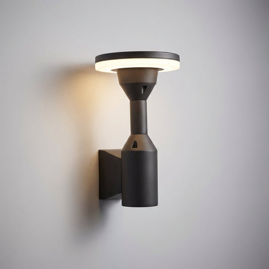 Zewnętrzna lampa ścienna z energooszczędnym oświetleniem LED – czarna aluminiowa lampa zewnętrzna odporna na warunki atmosferyczne