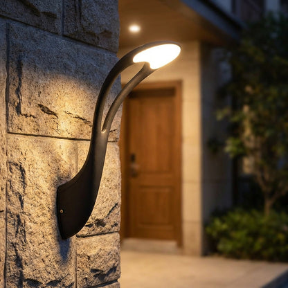 Zewnętrzna lampa ścienna z energooszczędnym oświetleniem LED – czarna aluminiowa lampa zewnętrzna odporna na warunki atmosferyczne