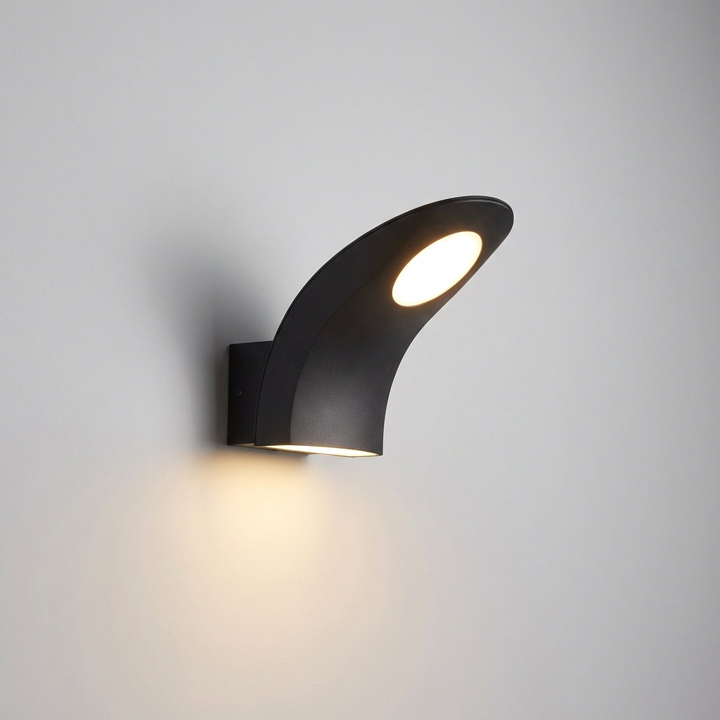 Zewnętrzna lampa ścienna z energooszczędnym oświetleniem LED – czarna aluminiowa lampa zewnętrzna odporna na warunki atmosferyczne