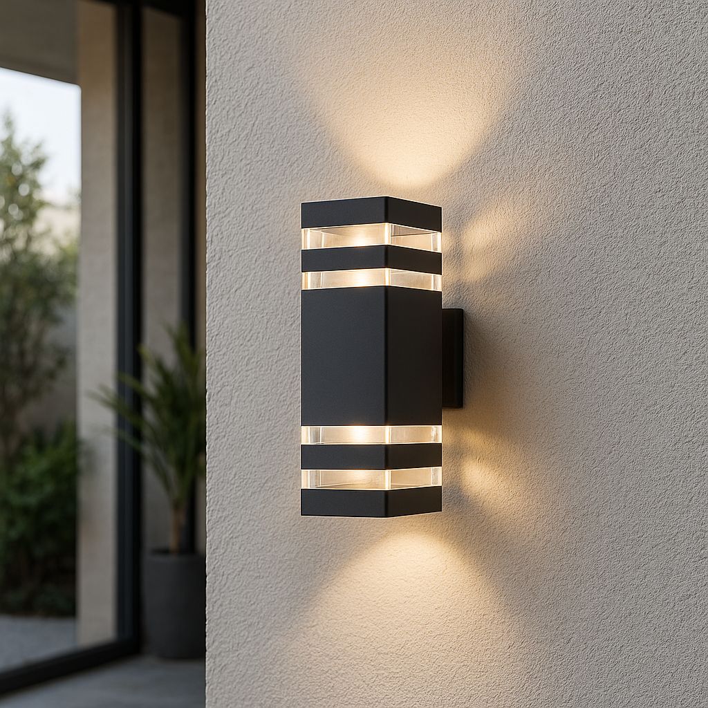 Zewnętrzna lampa ścienna ze światłami skierowanymi w górę i w dół – aluminium odporne na warunki atmosferyczne