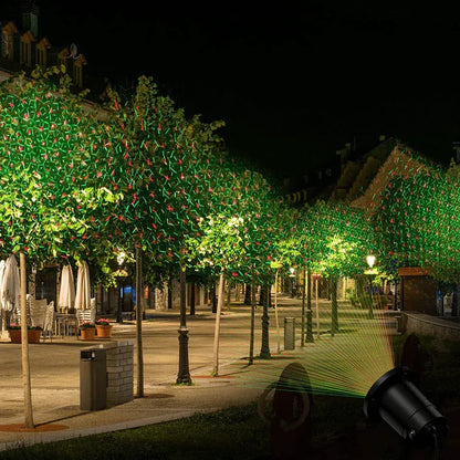 Projektor Laserowy Zewnętrzny z Ruchomymi Wzorami, Zasięg Projekcji do 280 m², Zasilanie AC