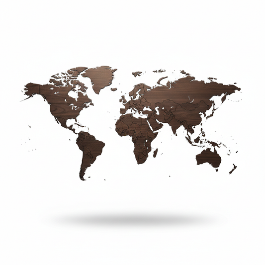 Drewniana mapa świata