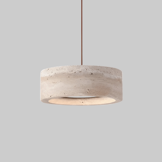 Elegancka lampa wisząca z naturalnego kamienia do salonu