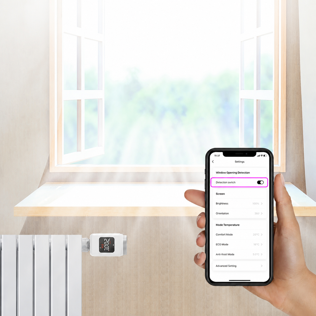 Inteligentny Programowalny Termostat WiFi do Grzejnika z Funkcja Oszczedzania Energii - 5