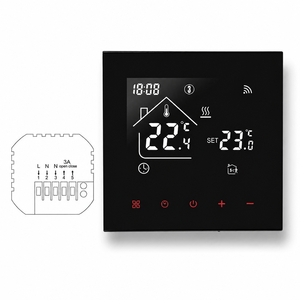 Inteligentny Termostat WiFi Elektroniczny do Ogrzewania Pokojowego 8 Stref - 14