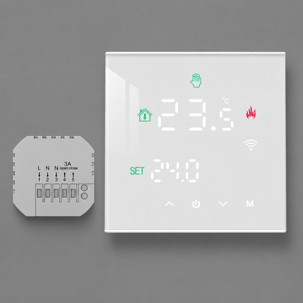 Inteligentny Termostat WiFi Elektroniczny do Ogrzewania Pokojowego 8 Stref - 17