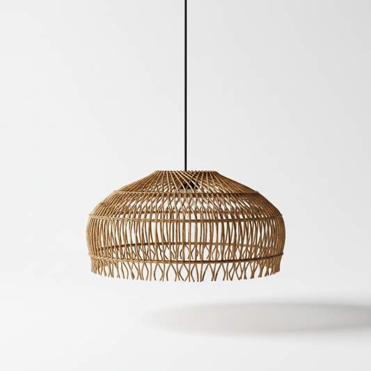 Lampa wisząca z rattanu